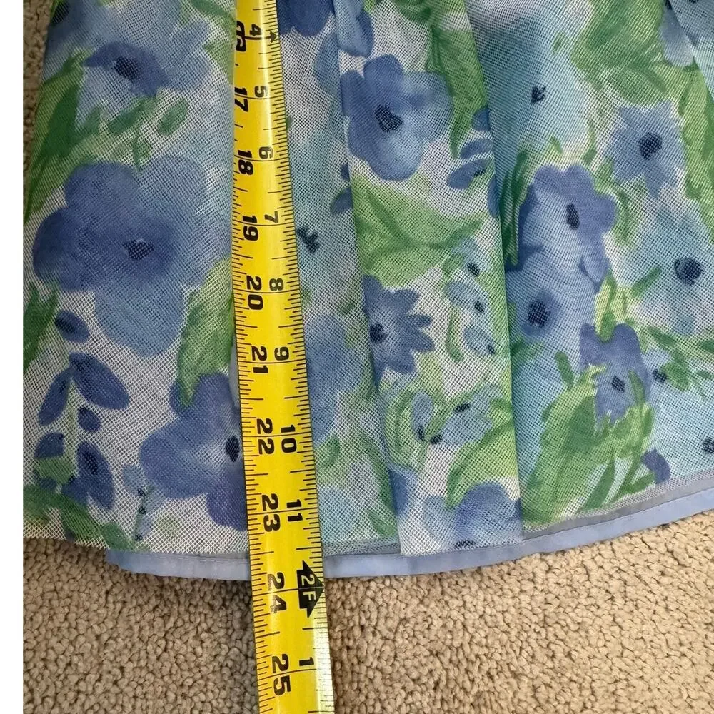 Gymboree Girl Watercolor Lined Blue Purple Dress Summer party Wedding 5T EUC